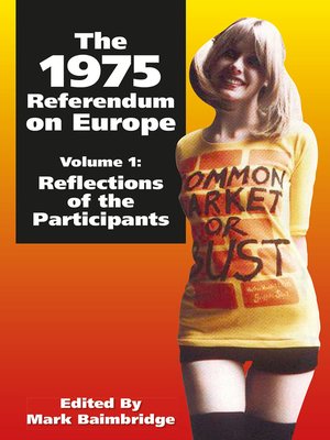 cover image of The 1975 Referendum on Europe, Volume 1